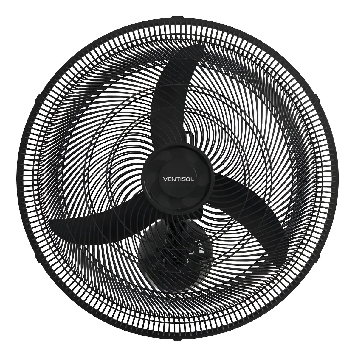 Kit 2 Ventiladores De Parede Ventisol 3 Pás 50cm Preto 110v