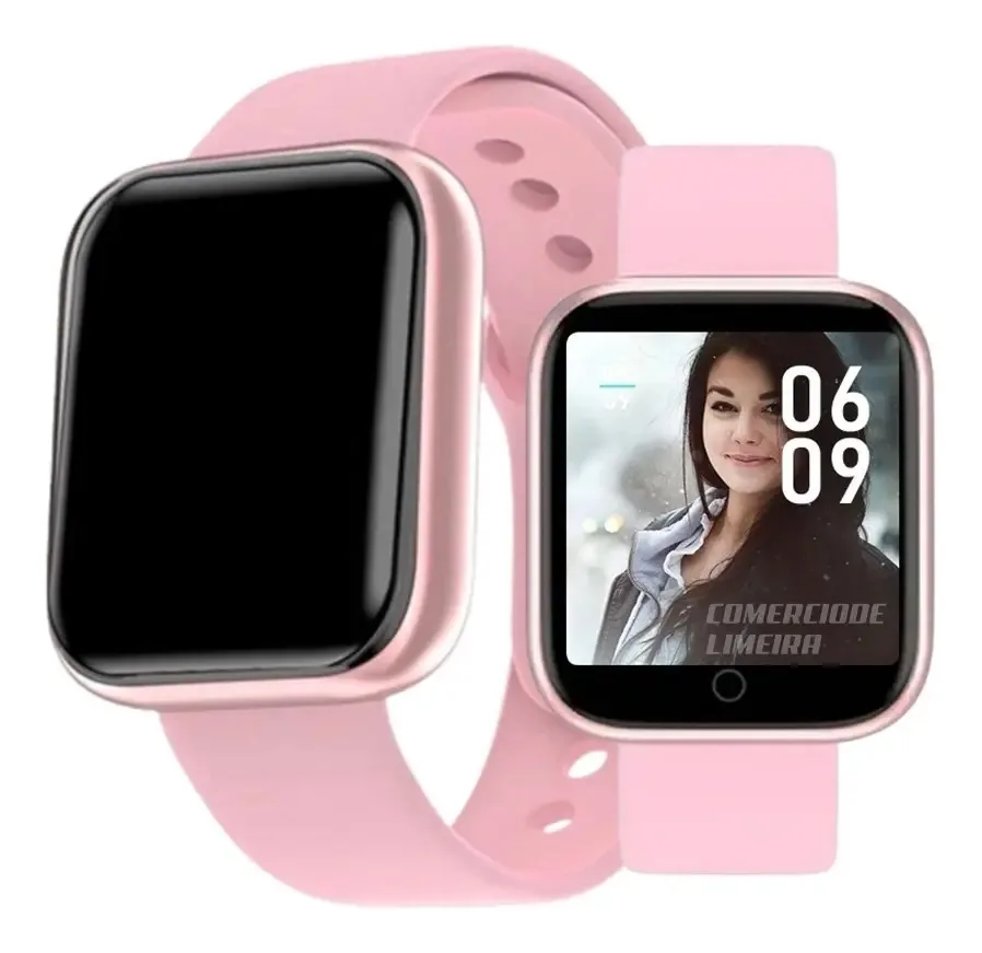 Relógio Inteligente Feminino Smartwatch Rosa Monitoramento