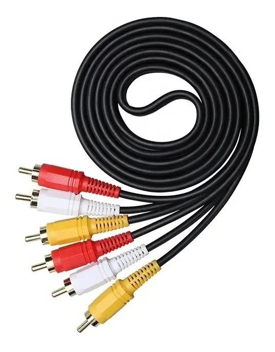 Cabo Rca Amarelo Branco E Vermelho Rca Audio E Video 3 Pinos