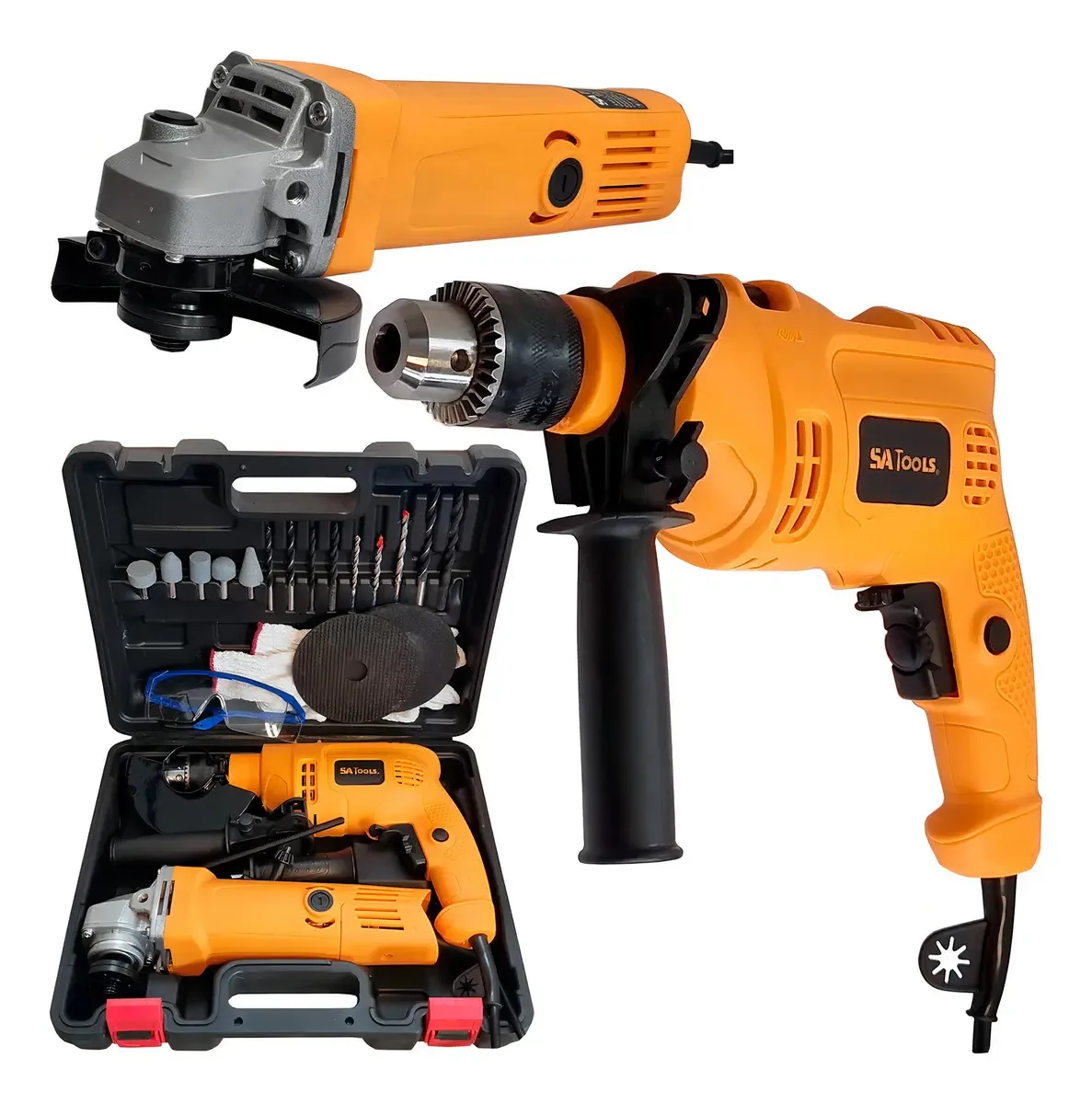 Furadeira Parafusadeira 900w Kit 25 Peças Com Esmerilhadeira