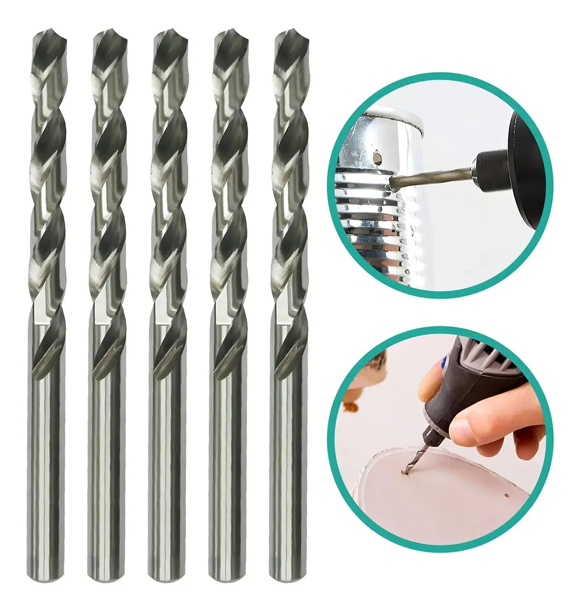 Kit 5 Mini Broca 1.8mm Fina Para Micro Retífica E Furadeira