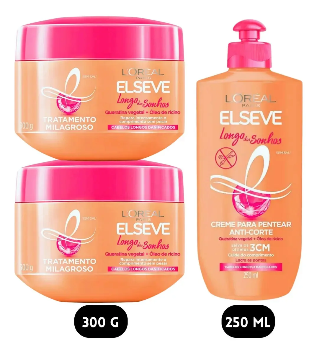 Elseve Longo Dos Sonhos Creme Tratamento Milagroso Cachos