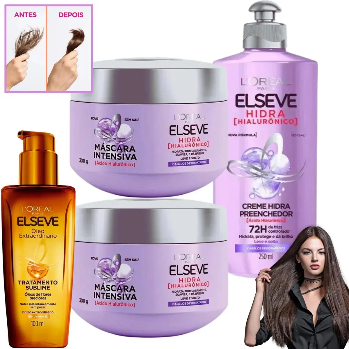 Kit Elseve Hidra Mascara Tratamento Extraordinario