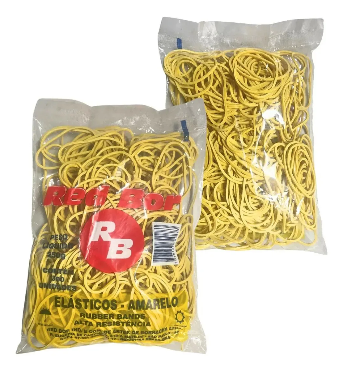 Elástico Amarelo 18 Red Bor 300un Resistentes Para Escritório