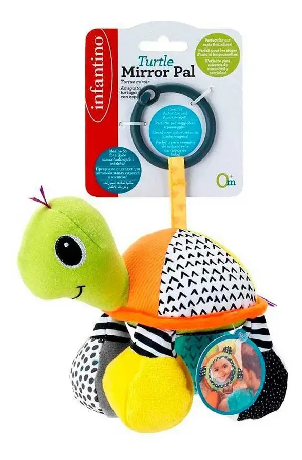Brinquedo Interativo Tartaruga Verde Com Espelho E Texturas