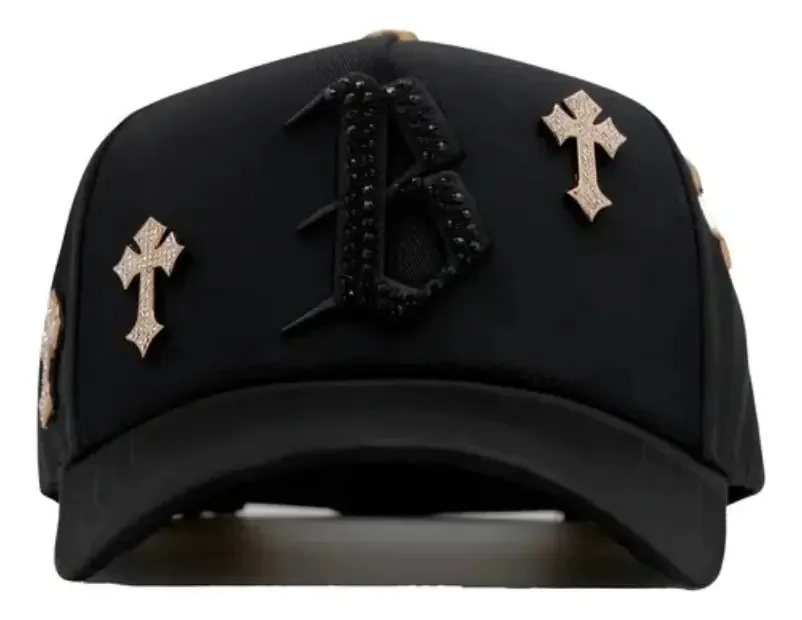 Boné de barbas Mz Hats, cromado, ouro rosa 24K, cor, tamanho 1, barbas, chapéus cromados