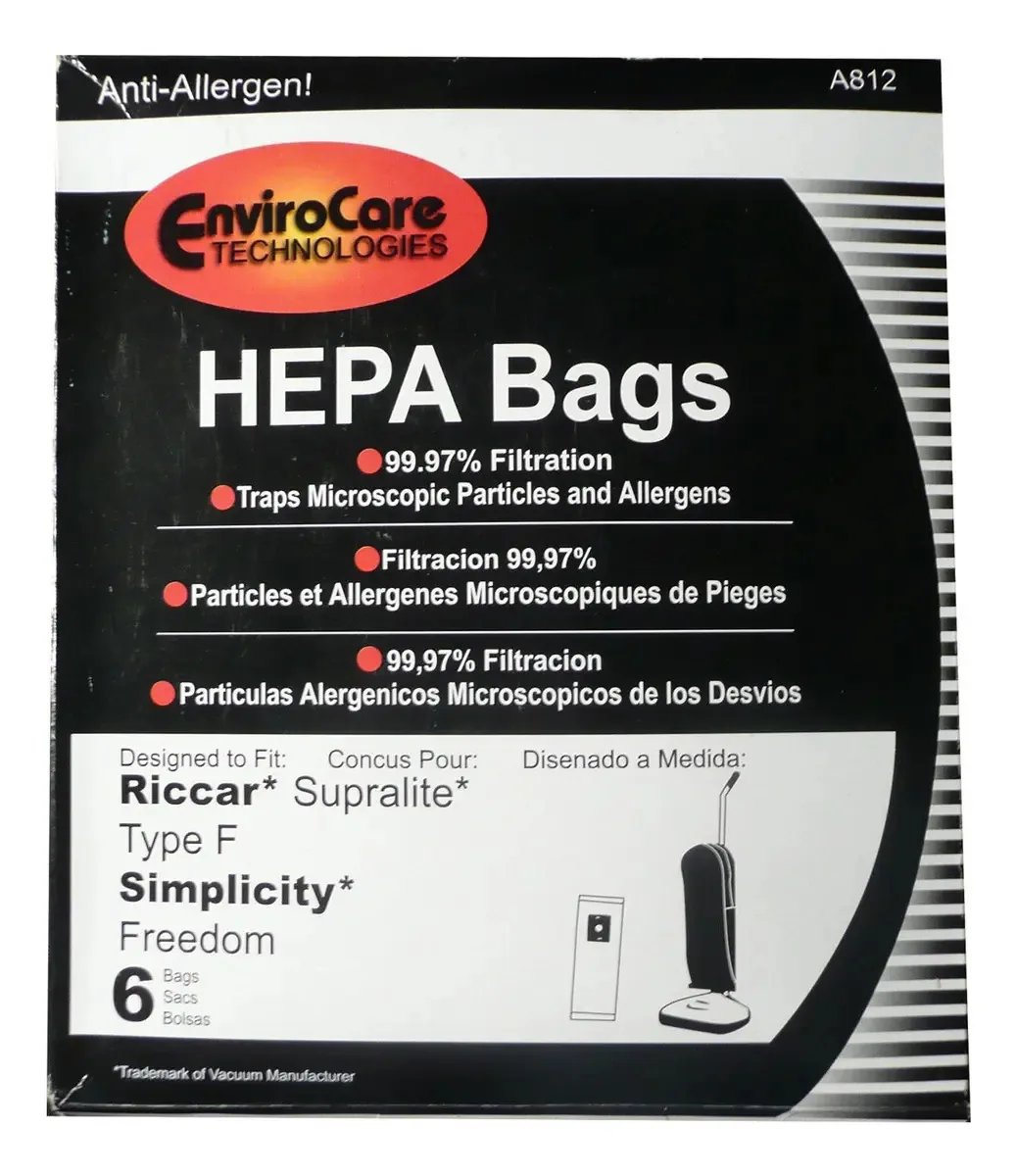 Envirocare Sacos de Pó para Aspirador de Filtração Hep