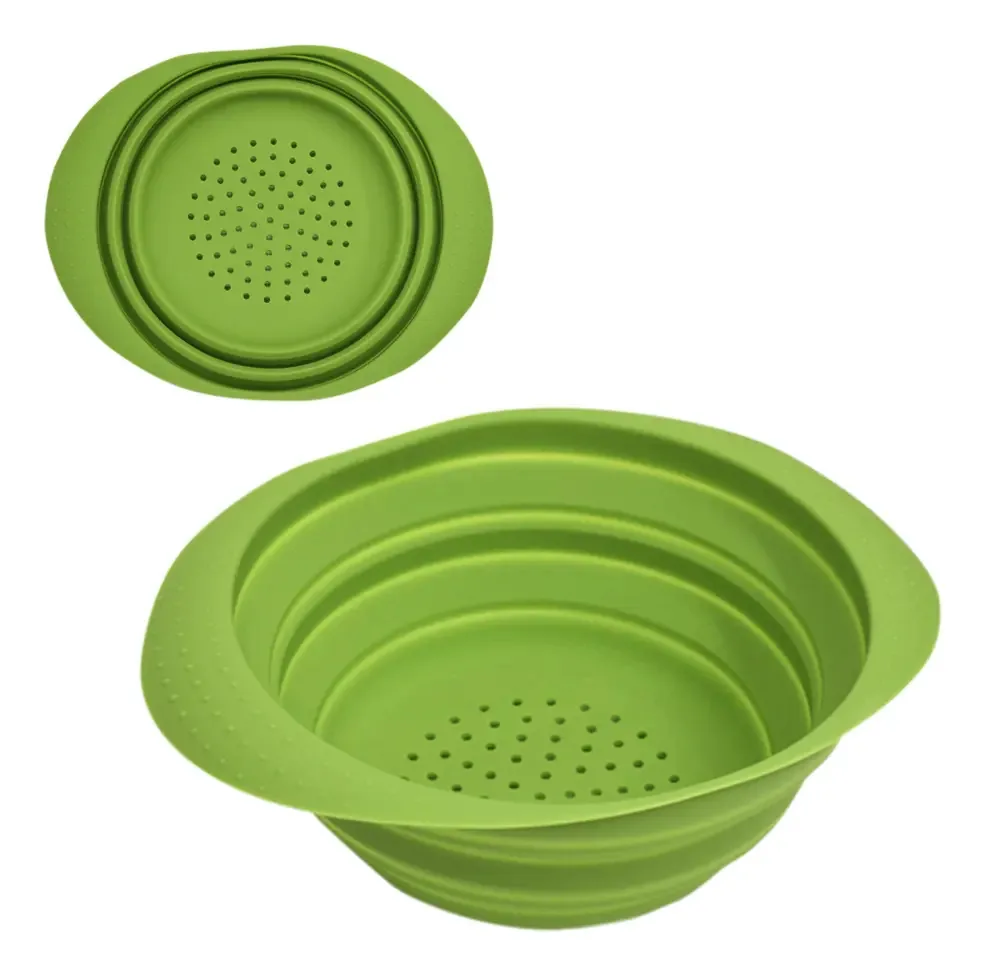 Escorredor de silicone dobrável para alimentos