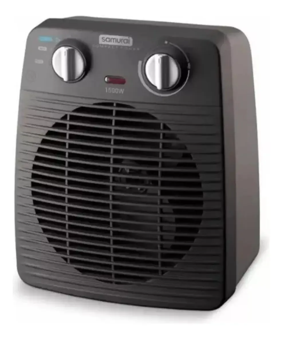 Aquecedor de ambiente Samurai e aquecedor de ar frio, cor preta