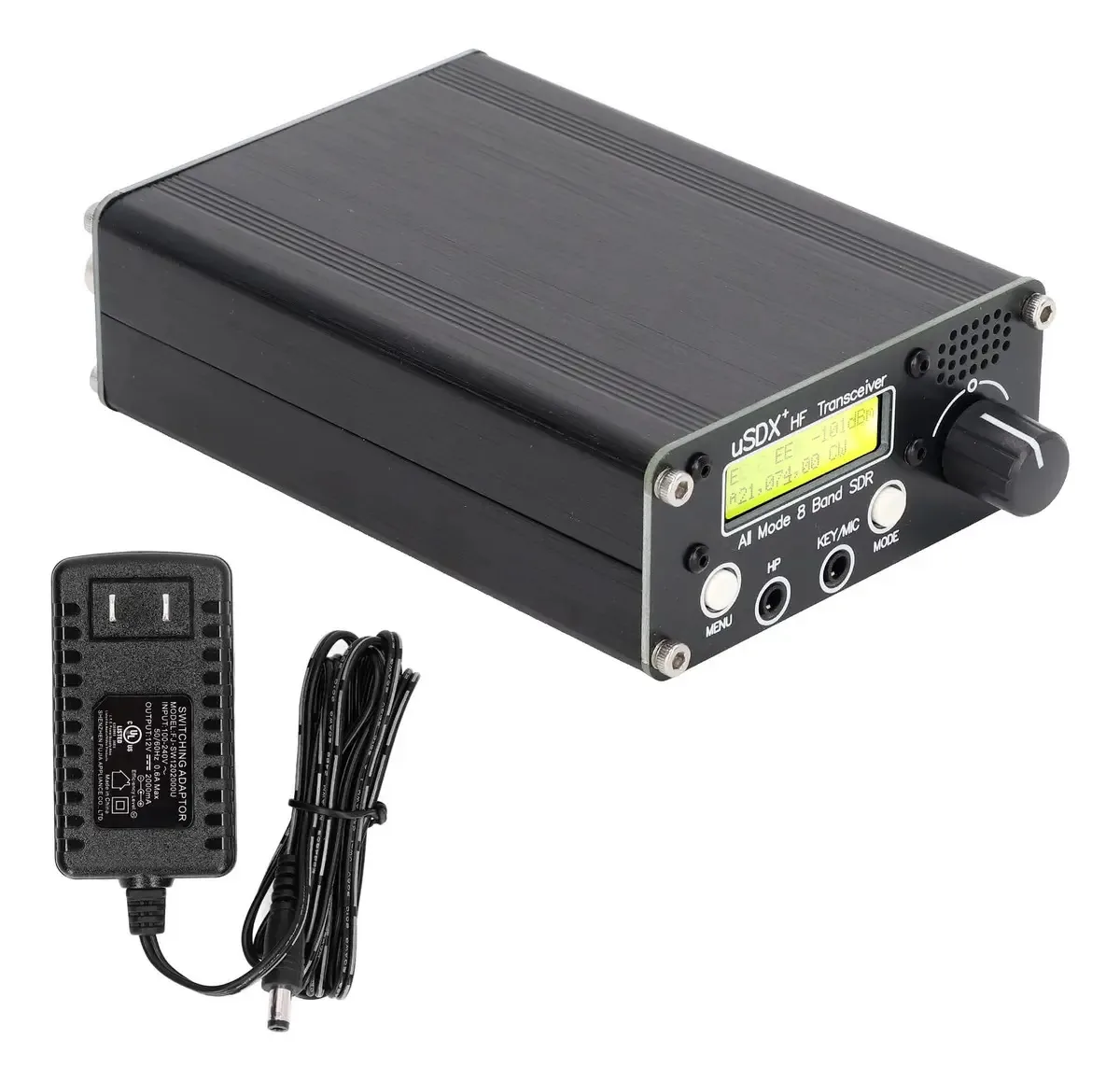 Transceptor de rádio DIYDEG de 8 bandas, transceptor HF SSB QRP Cw Am Fm SDR de modo completo com tela LCD e alto-falante e interface de antena BNC, transceptor de rádio portátil de ondas curtas (EUA)