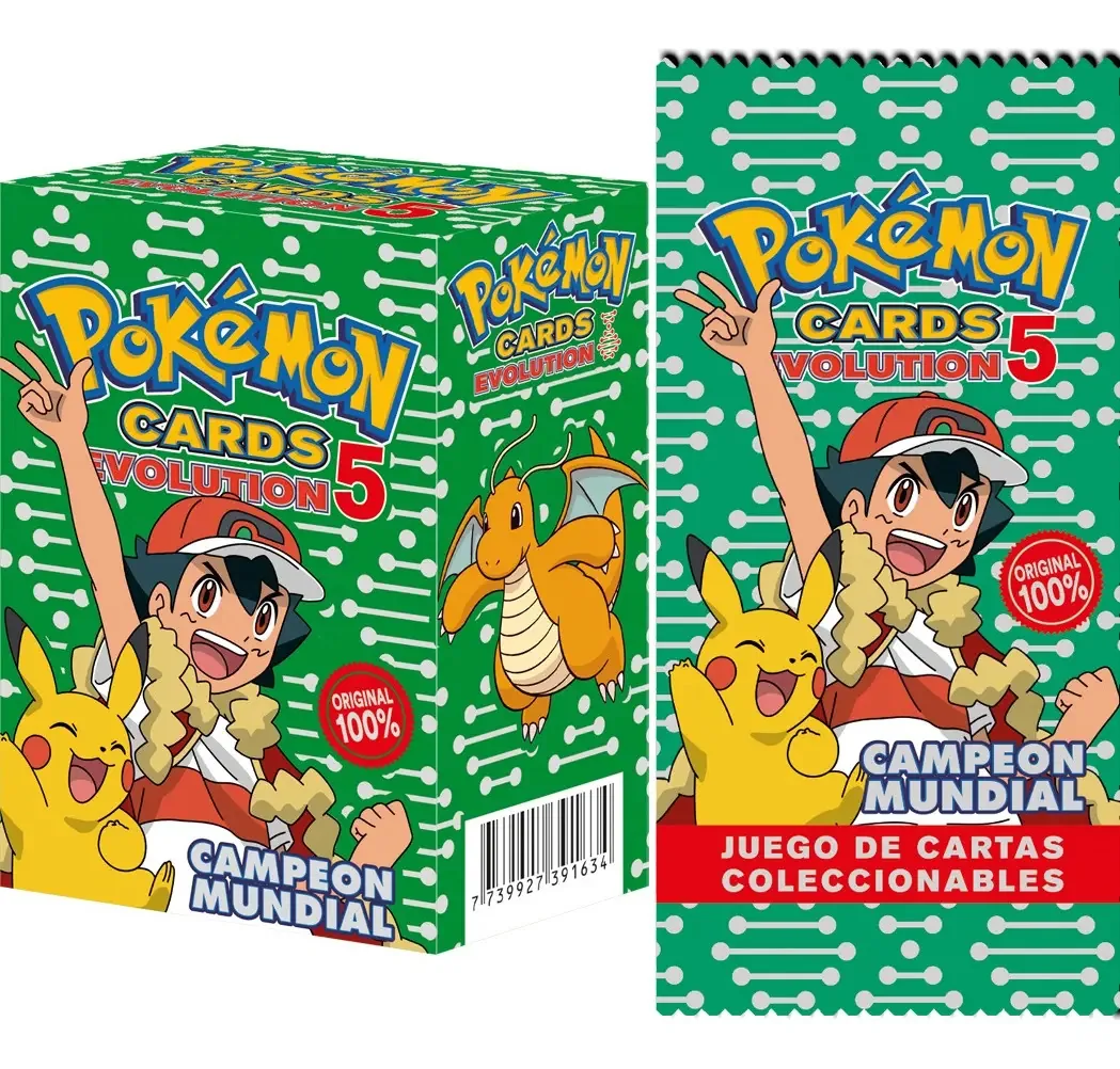 Cartões combinados Pokémon Evolution 5 - Caixa com mais de 20 envelopes em espanhol