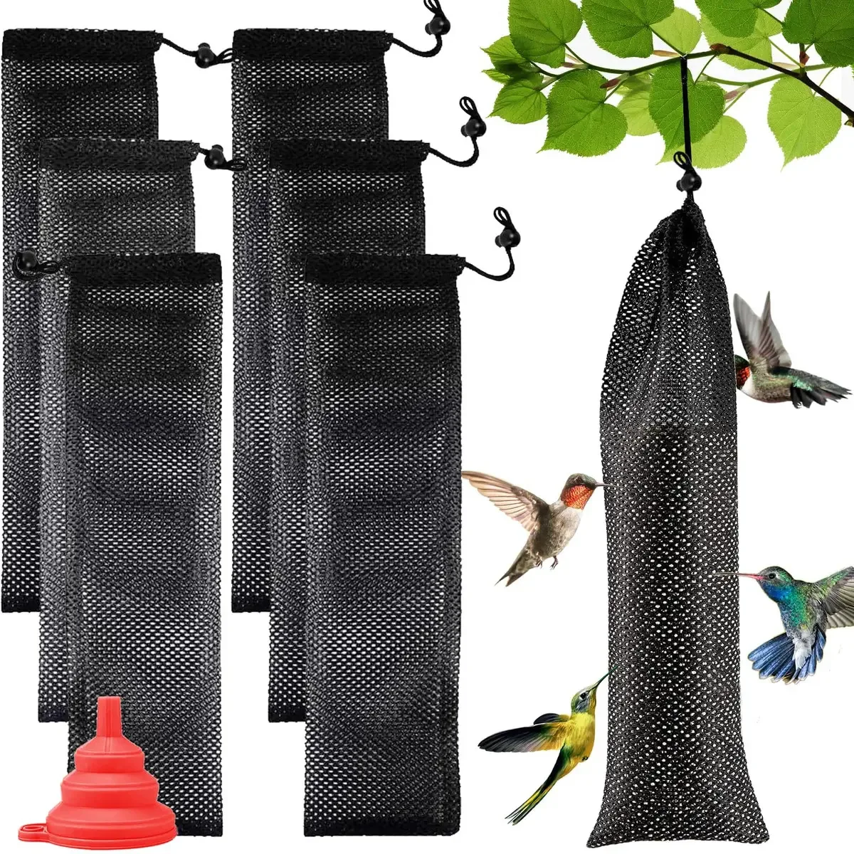 Conjunto de 6 alimentadores de meias para pássaros selvagens