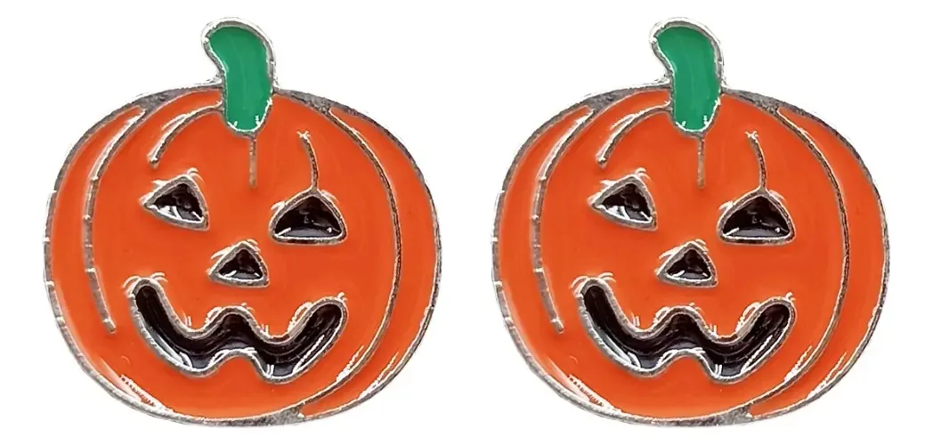 Brincos e brincos de abóbora de Halloween