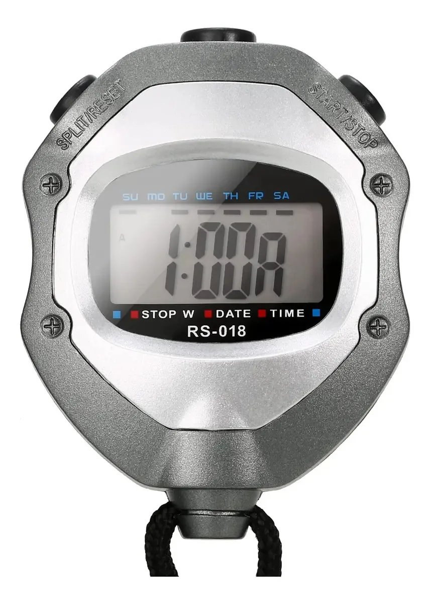 Cronômetro digital portátil impermeável Hibcotuo, temporizador LCD, cronógrafo, balcão esportivo com alça para natação, corrida, treinamento de futebol