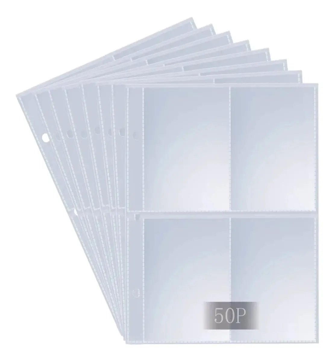 Folhas de armazenamento de cartões. 50 mangas, 400 bolsos