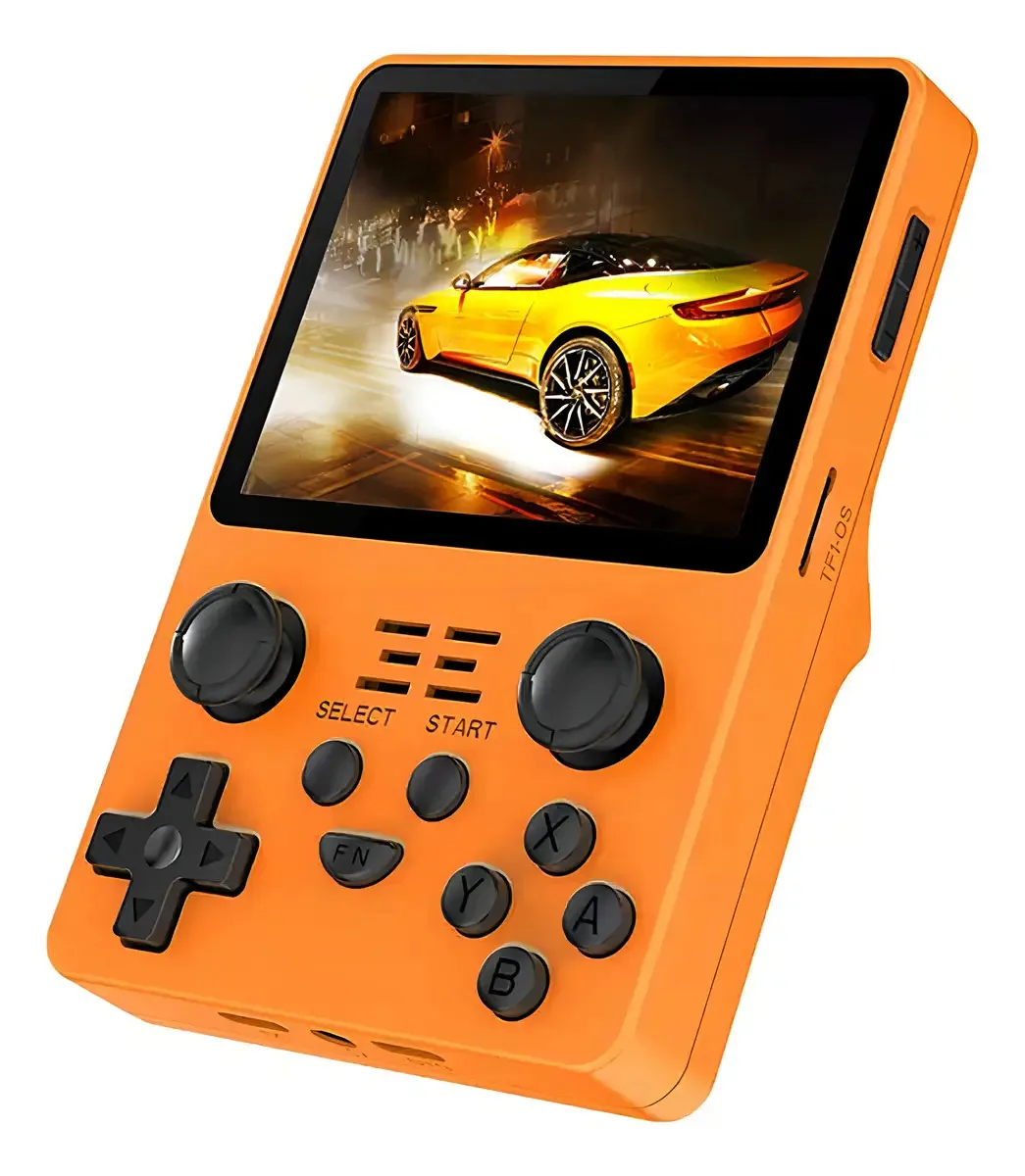 Credevzone Rgb20s - Console de Jogos Portátil de 3.5 Polegadas, Console de Jogos Retro, Emulador Clássico, Console de Jogos Portátil Pré-instalado, Sistema de Videogames Portátil, 64 Gb, Amarelo