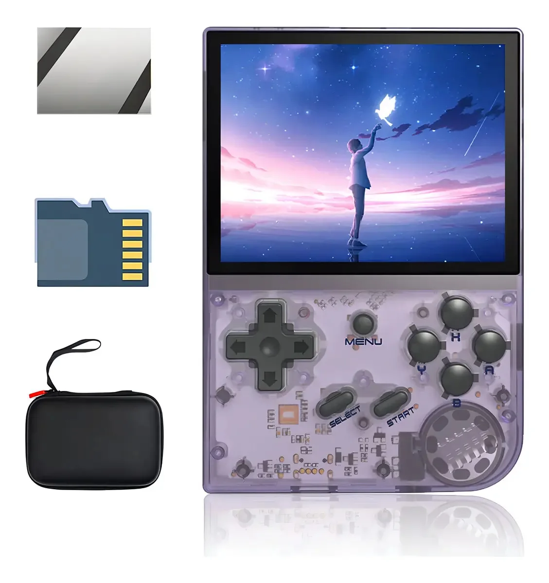 Console de Jogos Portátil Rg35xx IPS Retro 3.5 Polegadas, Consoles de Jogos Retro Emulador Clássico Console de Jogos Portátil Pré-instalado Sistema de Videogames de Mão com Capa Portátil 64 Gb