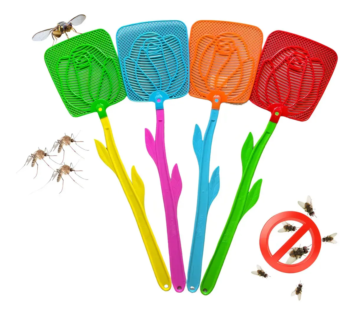 Raquete Reyplast mata mosquitos, insetos, cor de plástico, aleatória