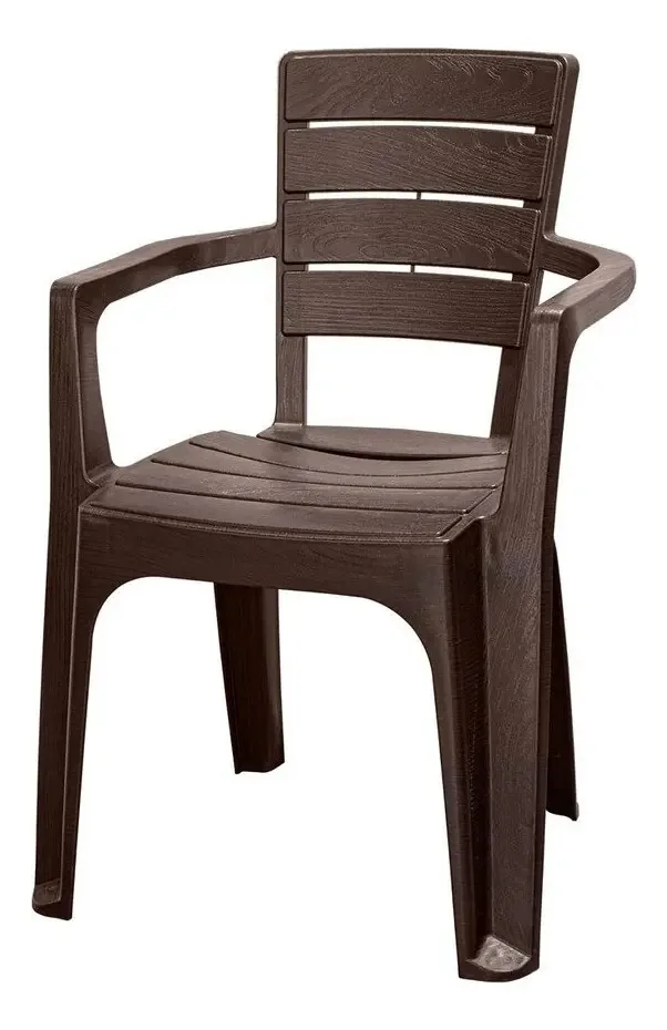 Cadeira de jantar/terraço/camping em rattan com apoios de braços de café