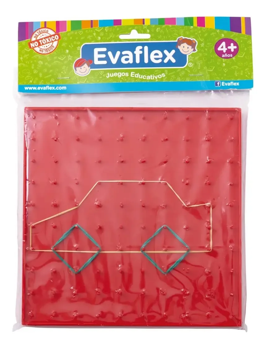 Geoplano de plástico vermelho de 20 cm