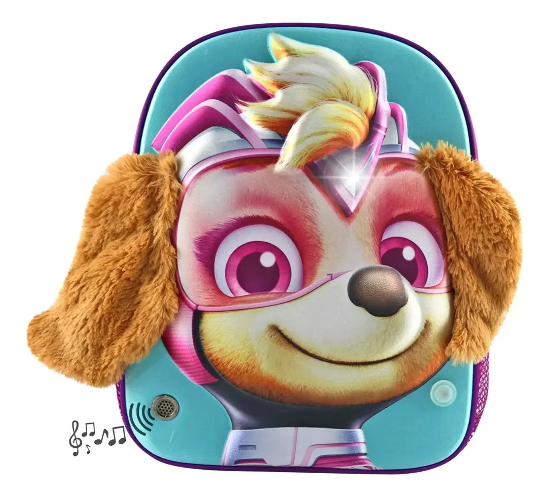 Scool — Mochila mágica infantil com clarabóias e cor sonora com design de tecido Fuchsia Paw Patrol Sky