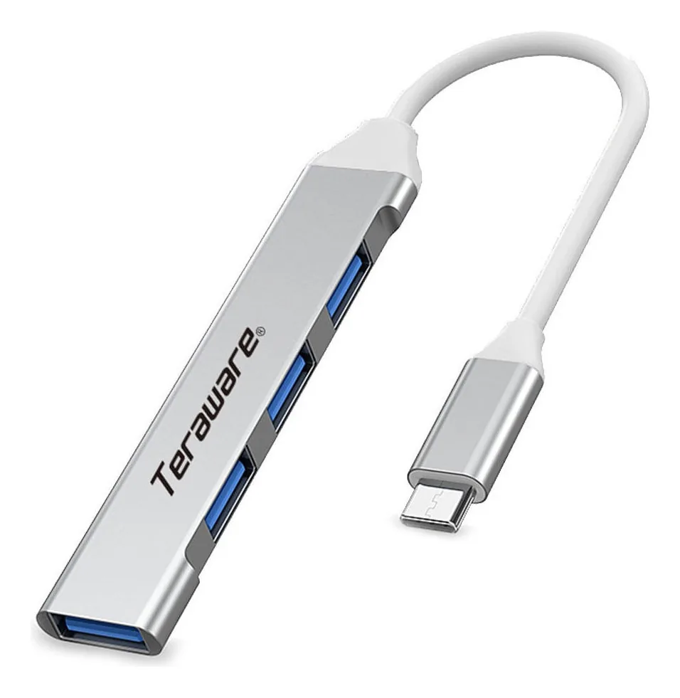 Hub Teraware Usb Type-c De 4 Portas, 3 X Usb 2.0, 1 X Usb 3.0
