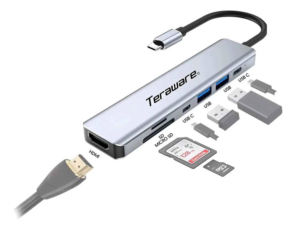 Hub Teraware Usb 7 Portas, 1 X Usb 3.0, 1 X Usb 2.0, 2 X Us