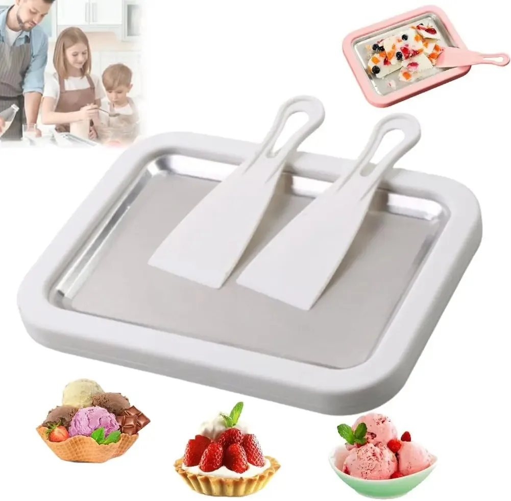 Kit de fabricação de sorvete laminado para uso doméstico, mesa branca