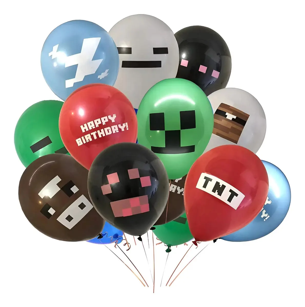 18 peças de balões Minecraft, decorações de festa e aniversário