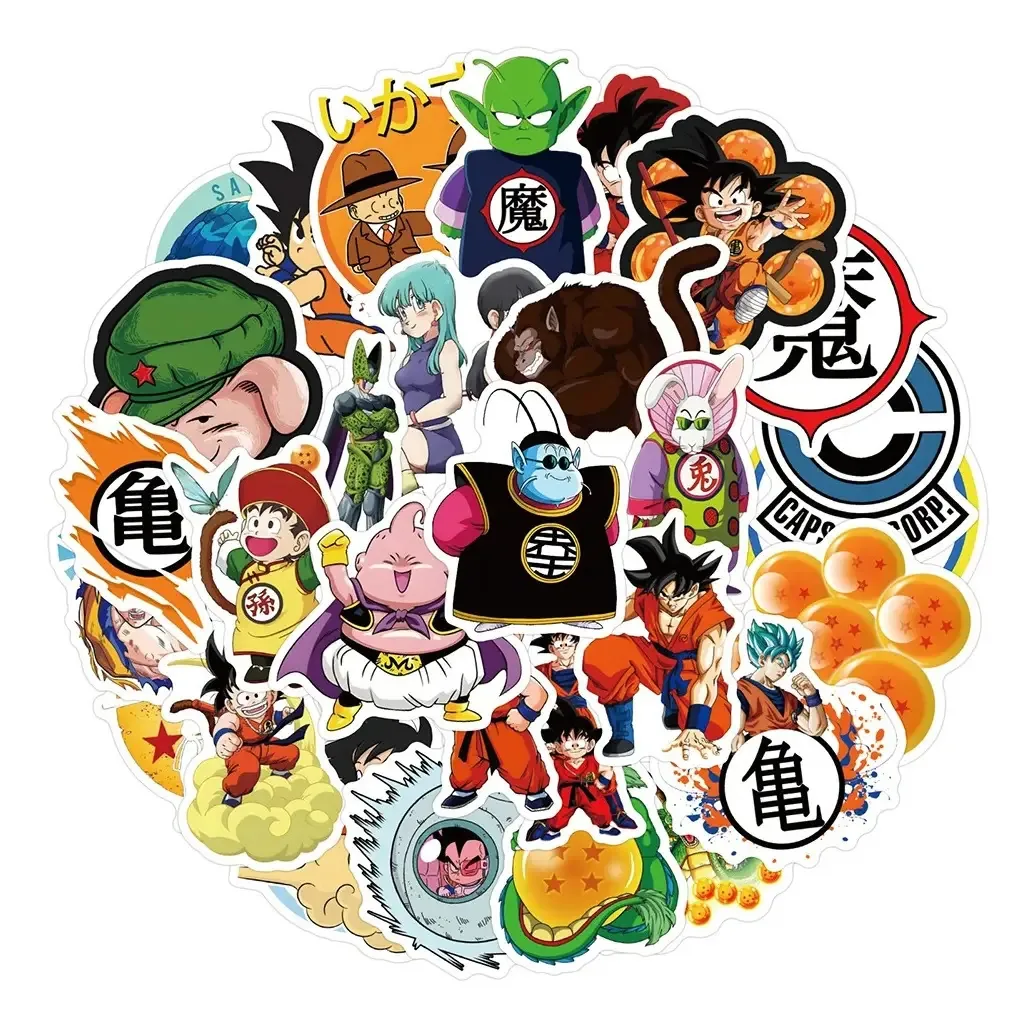 Pack de 25 Adesivos Decorativos Dragon Ball para Notebook, Celular e Superfícies Lisas