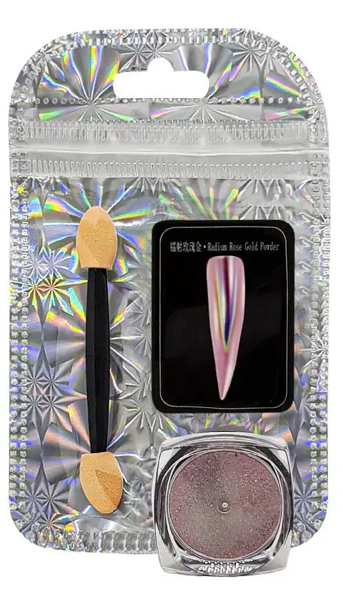 Pó Holográfico D&z Decoração Unhas Diamond - Rose Gold 2g
