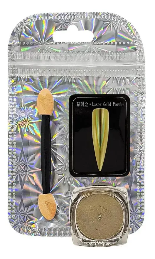 Pó Holográfico D&z Decoração Unhas Diamond - Gold Powder 2g
