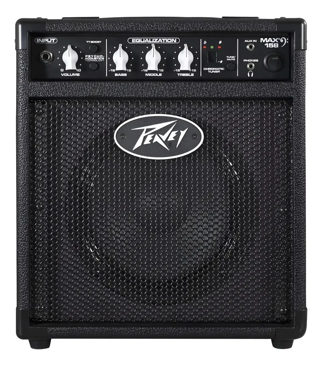 Amplificador de baixo de 20w com equalizador e distorção
