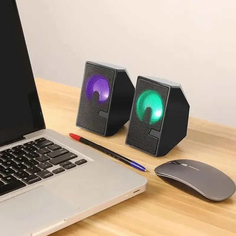 Yqbdckedu Alto-falantes Para Computador, Som Envolvente, Alto-falantes Para Jogos, Graves Profundos, Alto-falante Com Fio Para Notebook, PC, Teatro e TV/cinza,preto/conforme Mostrado