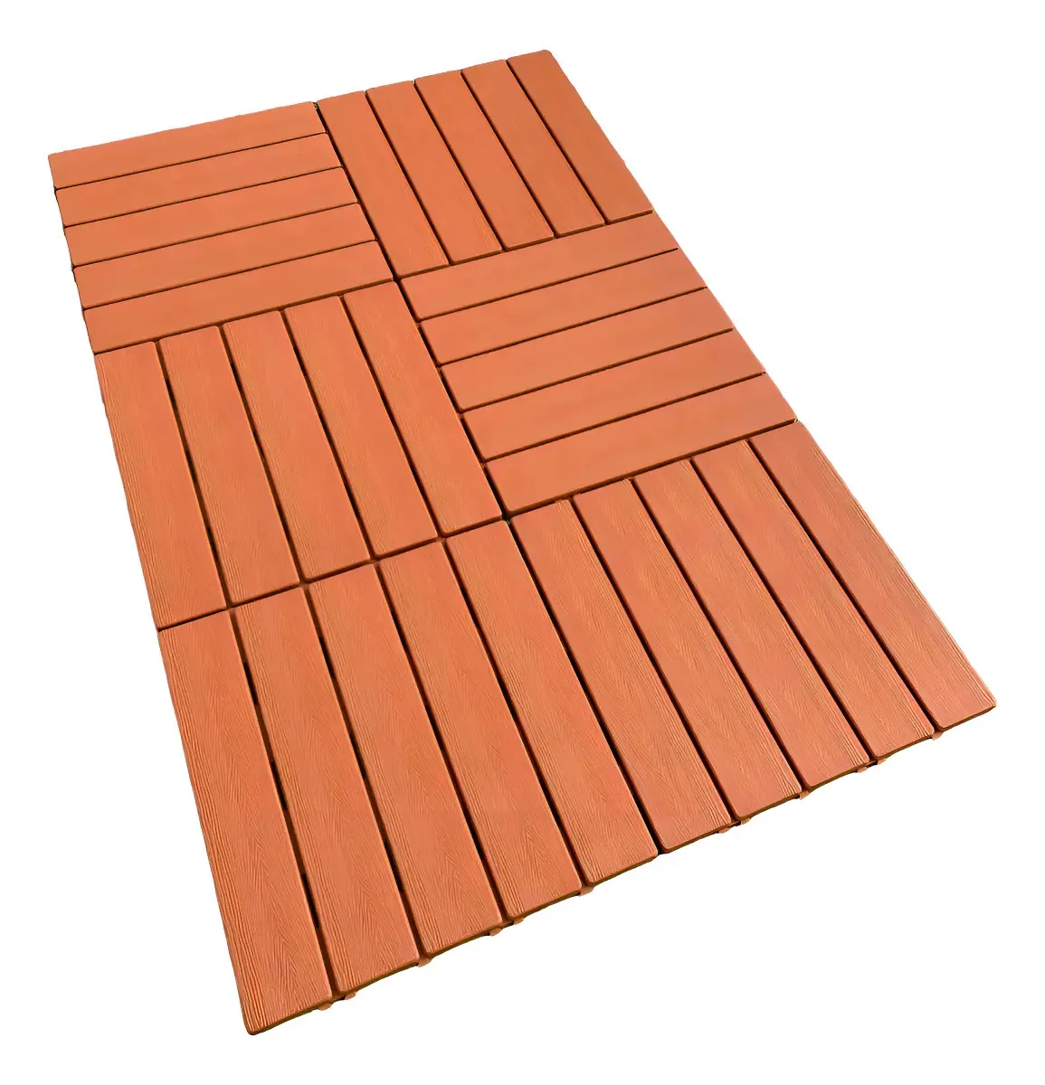 Kit 45 Decks Plástico Modular Encaixe Modular Cobre 4,05m² Cor Terracota