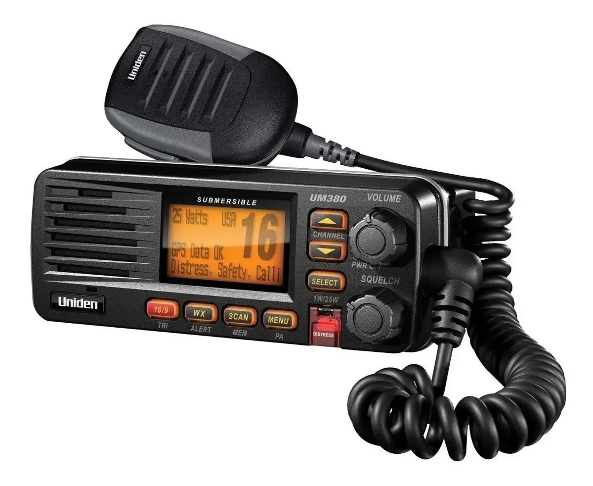 Rádio VHF marítimo Uniden Solara Dsx UM380b Base Preto