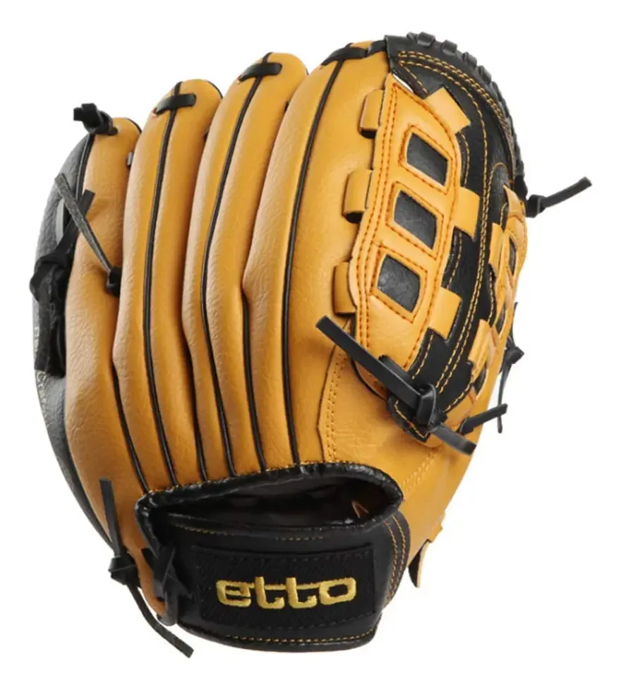 Luvas de Beisebol Luvas de Beisebol Universais Respiráveis e Duráveis Luvas de Beisebol que Absorvem Impactos Adequadas para Esportes ou Competições de Beisebol (amarelo),l