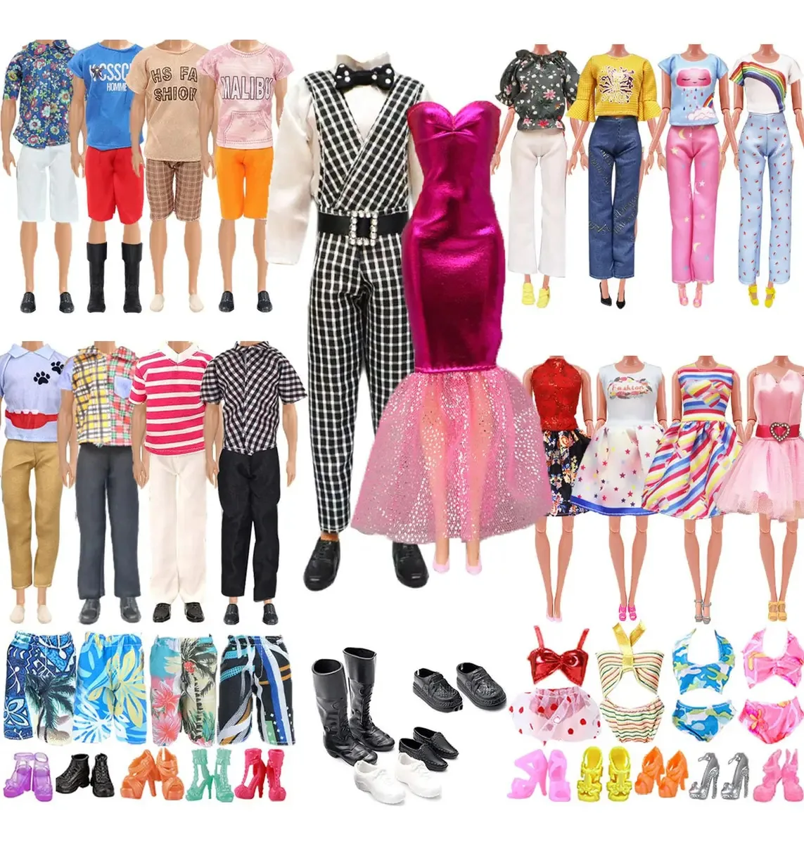 27 peças de roupas e acessórios, bonecas, 11,5 e 12 polegadas