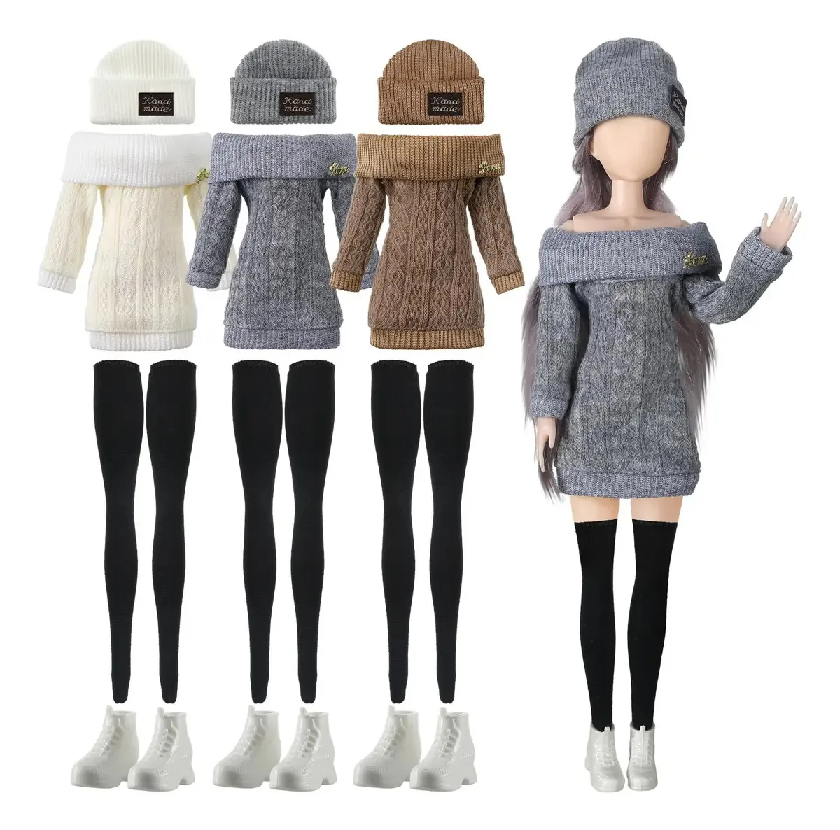 Conjunto de 12 Roupas e Acessórios para Bonecas 30 Cm Natal