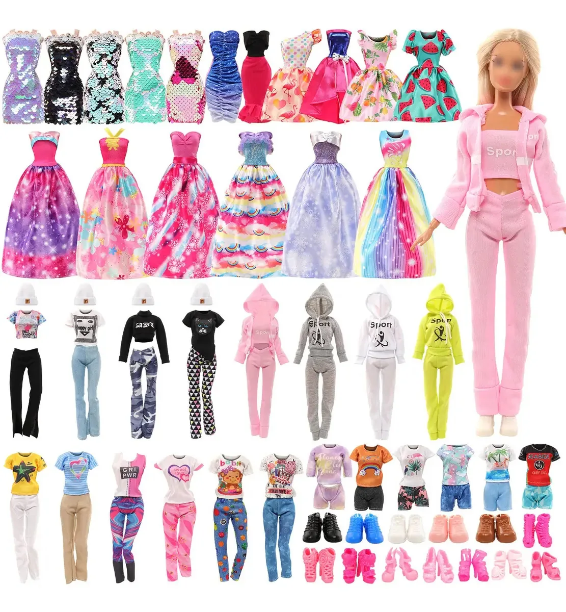 28 Peças De Roupas E Acessórios Para Bonecas 29 Cm