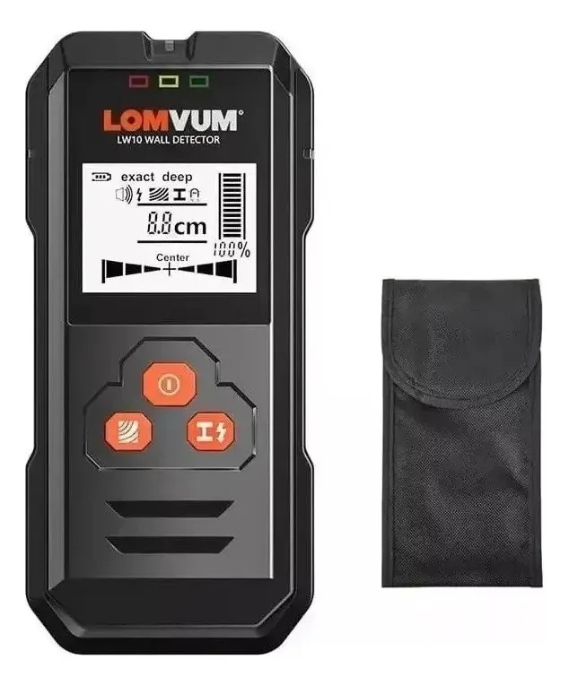 Detector Scanner De Parede Lomvum Lw10 Canos Metais Madeira