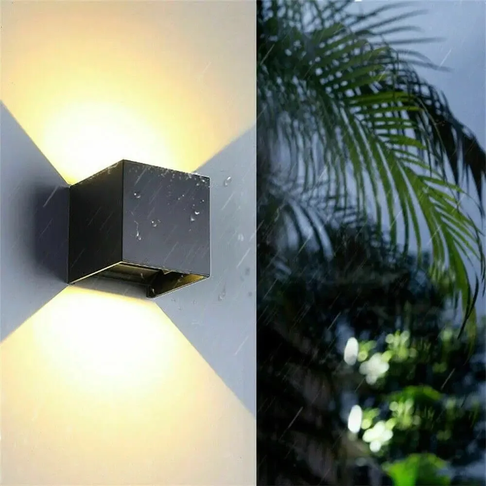 Luminária de Parede Regulável para Exterior, 3000k 6w Ip65 Impermeável Luminária Led Exterior, Canmeijia Luminária Exterior de Parede para Quarto Varanda Corredor, Iluminação para Cima e para Baixo