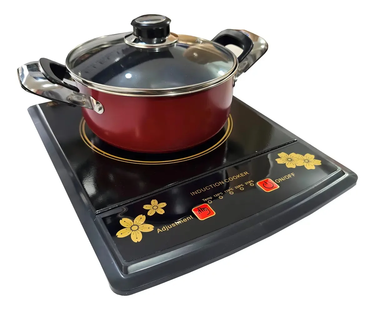 Fogão Cooktop Indução Boma 2200w + Panela Fundo Triplo 220v