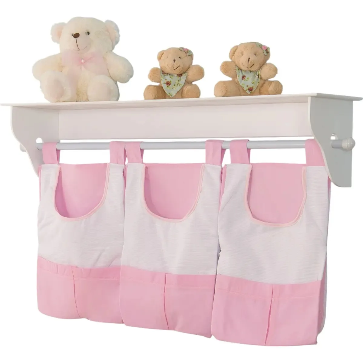 Kit Porta Fraldas Para Varão Coleção Imperial - Kit Com 3pçs Cor Rosa