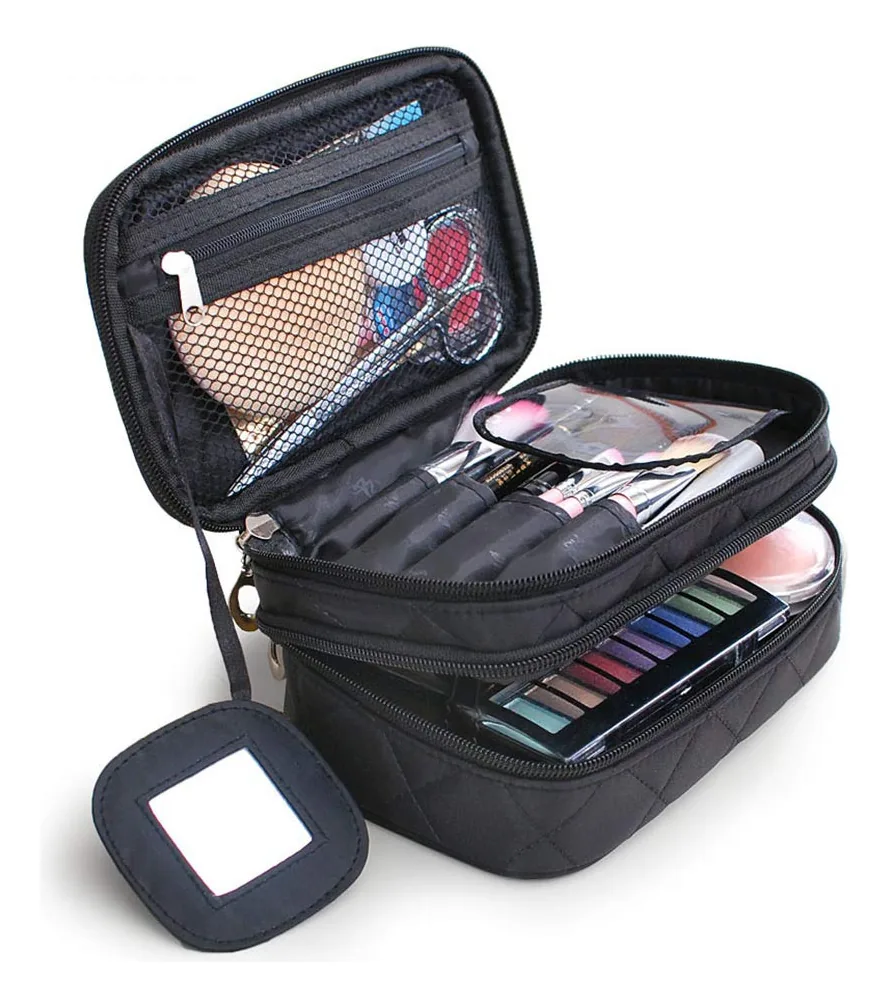 Bolsa de Maquiagem, Bolsa de Higiene Pessoal Impermeável, Organizador de Lavagem de Viagem, Bolsa de Higiene de Viagem para Mulheres Senhoras (preto)