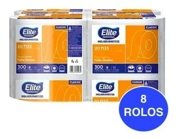Papel Higienico Rolo Classic F.simples Elite 8x300m