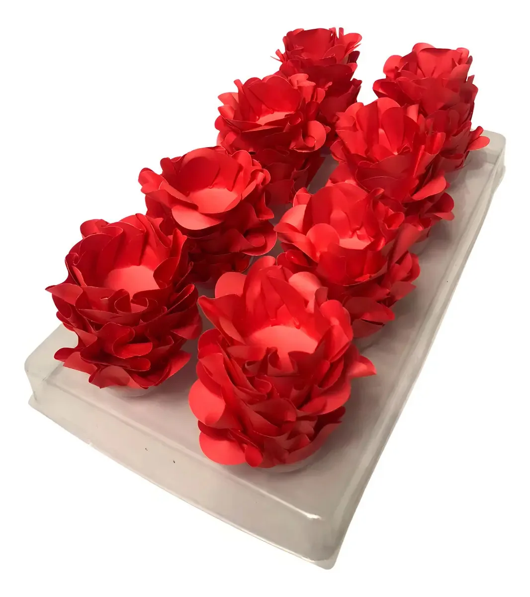 40 Forminhas Doces Finos Flor Luxo Casamento Aniversario Cor Vermelho