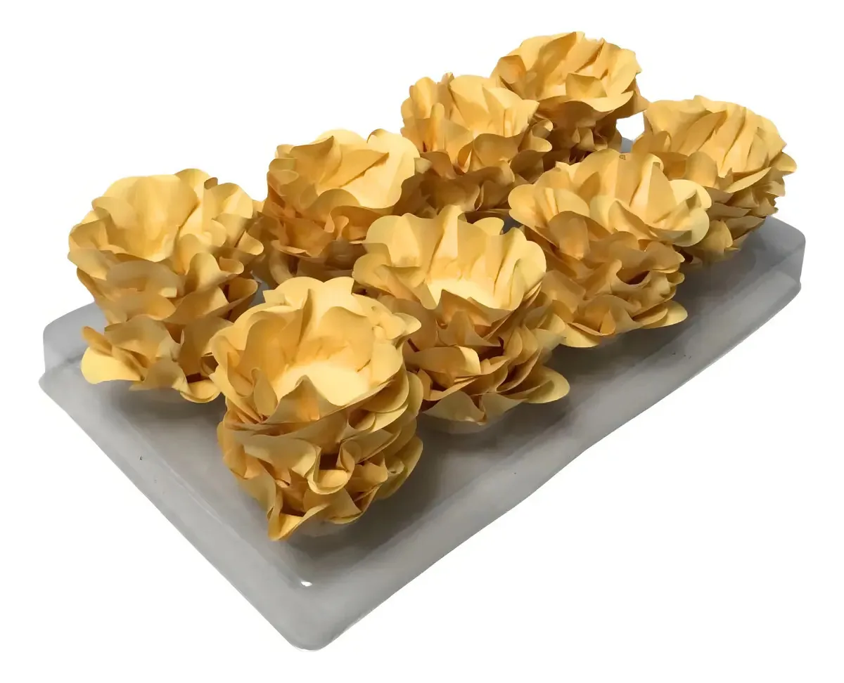 40 Forminhas Doces Finos Flor Luxo Casamento Aniversario Cor Vanila