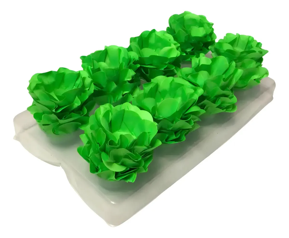 Forminha Luxo Flor Ultrafest Verde Neon Elegante 40 Unidades