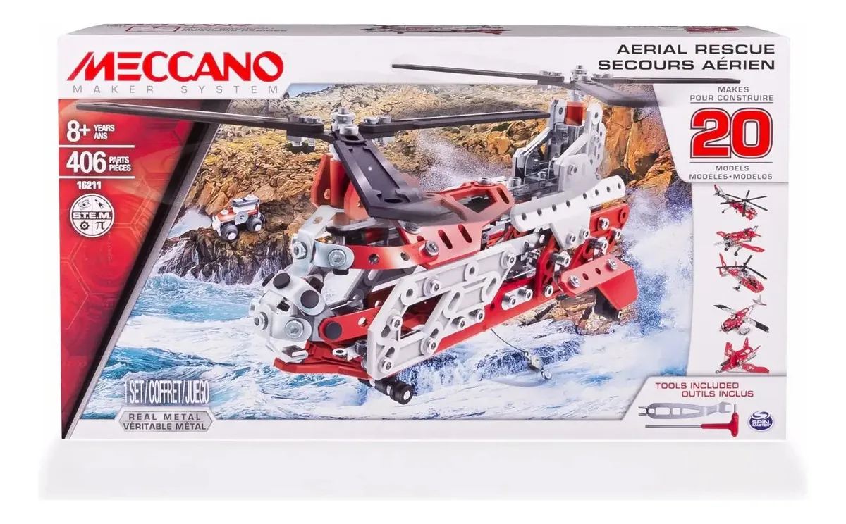 Blocos de montar Meccano Helicópteros 406 peças